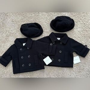 NWT Starting Out Black Pea Coat w/hat Size 6m